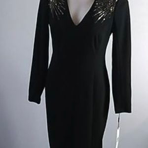BRAND NEW Black Calvin Kline long sleeve dress with beaded pattern